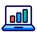 Icon representing delivering insight through a store manager dashboard