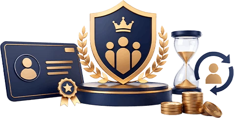 Illustration of educationists and professionals representing LSDB Elite Membership with £100 annual membership fee, global networking opportunities, AI and digital training, leadership development, and renewable professional membership with abstract community vector illustration