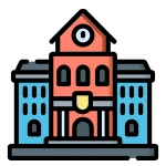 University and college vector icon representing academic webinars, higher education workshops, student engagement programs, virtual learning events, and global education summits by LSDB