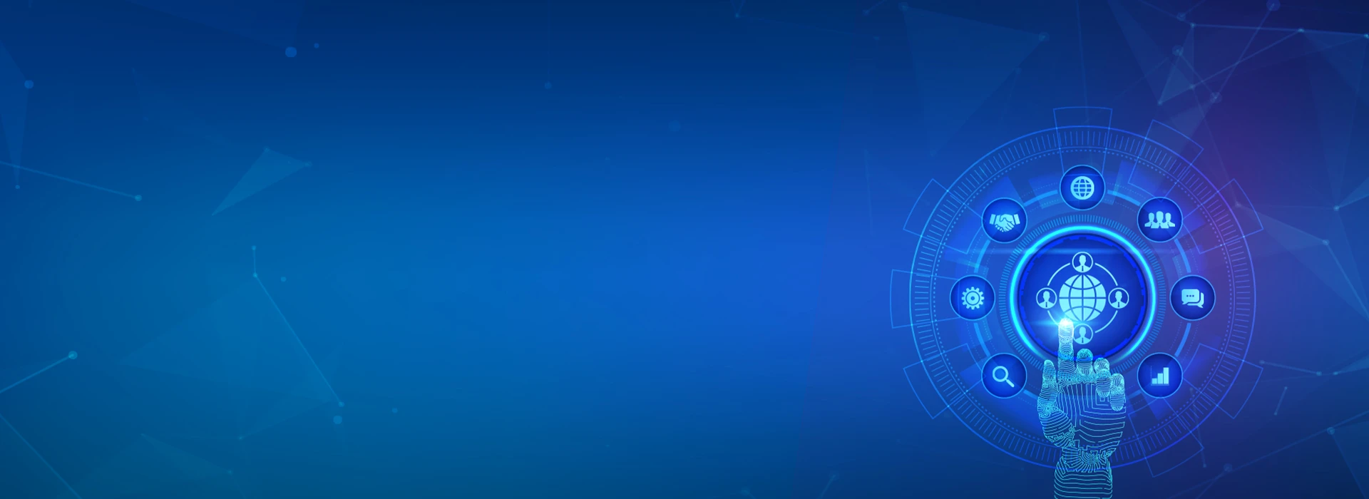 Global Talent Studio main banner background vector with abstract geometric lines and global connectivity nodes