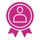 Achievement badge vector icon representing personal brand elevation, professional recognition, leadership visibility and career growth at LSDB LIAC 2024 international conference