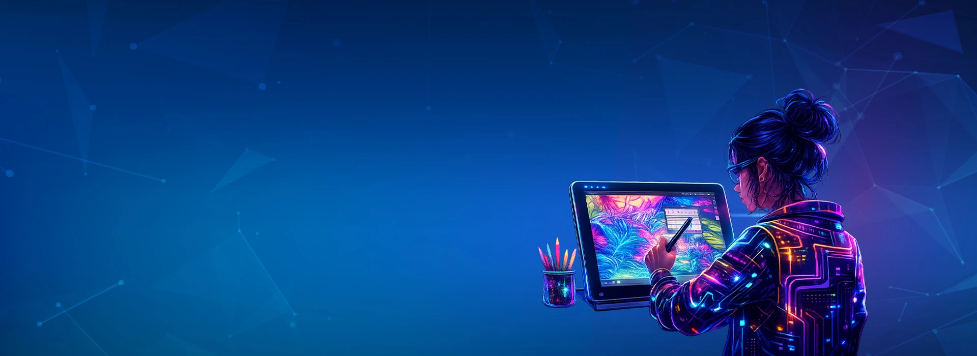 Professional in Digital Essentials for ARTS Program Creative promotional banner for the Professional in Digital Essentials for ARTS course showcasing modern digital tools.