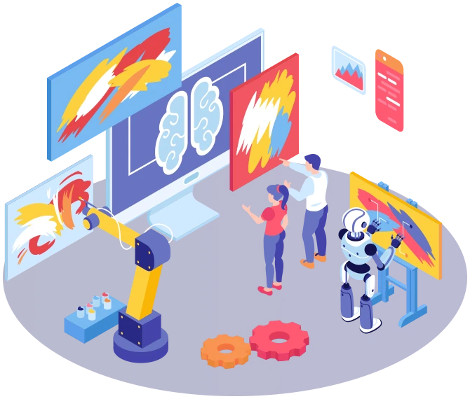 Core Foundations of Creative Technology Illustration representing the foundation blocks of creative tech including design principles and essential digital frameworks.