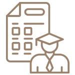 Business administration students vector icon
