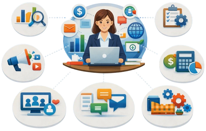 Advancing Digital essentials in the business administration Domain Conceptual graphic showing the integration of 3D modeling software and emerging technologies within the arts domain