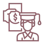 Commerce students professional learning vector icon