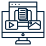 Vector icon representing content publishing platforms used in digital marketing for SEO, blogging, social media publishing, and online content distribution