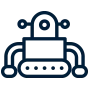 Robotics and automation vector icon representing AI-powered digital marketing innovation, smart technology, and automated business processes