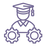 Engineering students industry skills vector icon