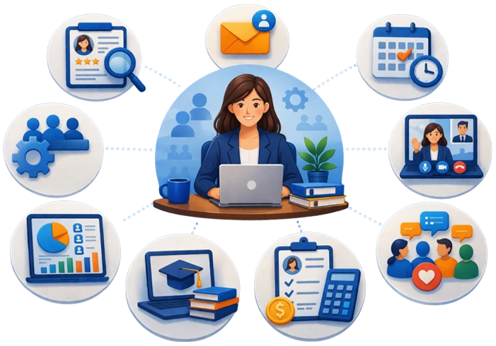 HR analytics and digital workplace tools for recruitment, AI, HR platforms, and workplace management