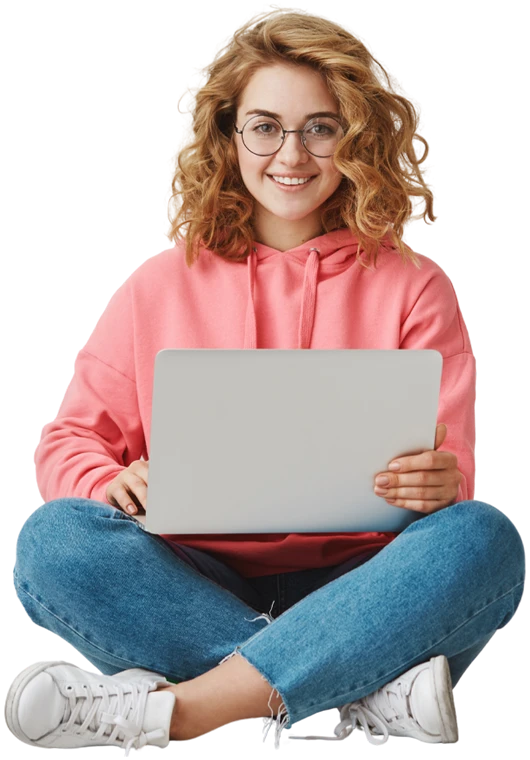 Student working on a laptop for a remote international internship training programme with online practical learning, UK-based internship experience, and career development opportunities