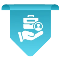 Career support and job assistance vector icon