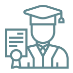 Postgraduate students digital learning vector icon