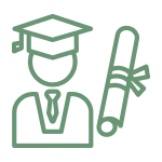 Undergraduate students career training vector icon